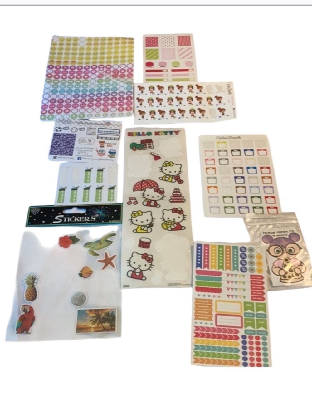 A lot of used stickers